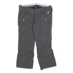 DIESEL Womens Cotton Blend Grey Regular Cargo Trousers W28 L23 Zip Closure