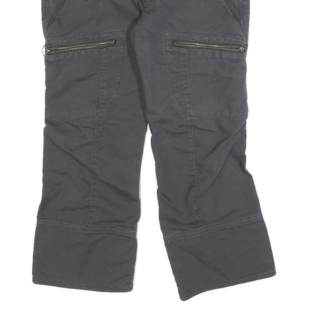 DIESEL Womens Cotton Blend Grey Regular Cargo Trousers W28 L23 Zip Closure