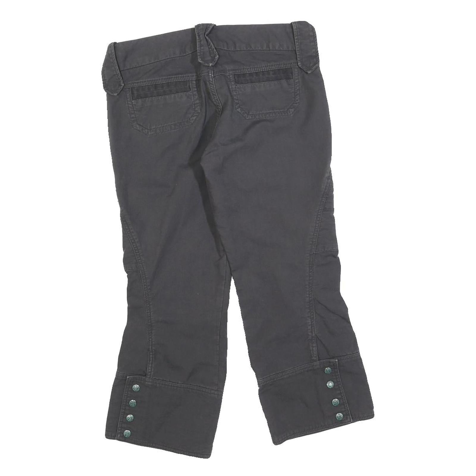 DIESEL Womens Cotton Blend Grey Regular Cargo Trousers W28 L23 Zip Closure