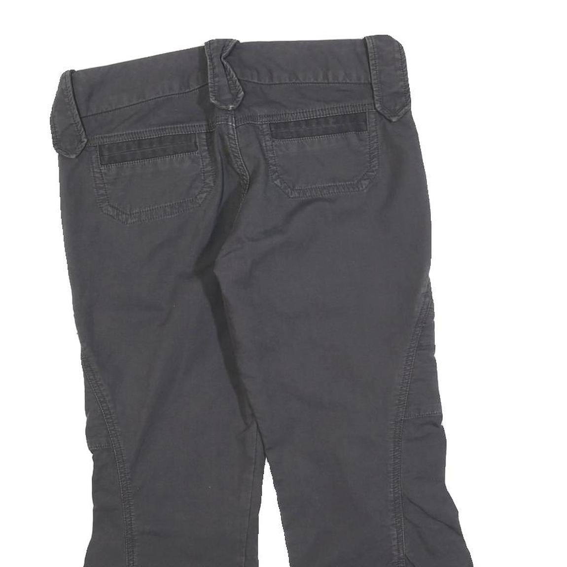 DIESEL Womens Cotton Blend Grey Regular Cargo Trousers W28 L23 Zip Closure