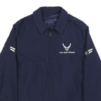 DEFENSE LOGISTICS AGENCY Womens Blue Wool Blend Zip Jacket L Air Force Style