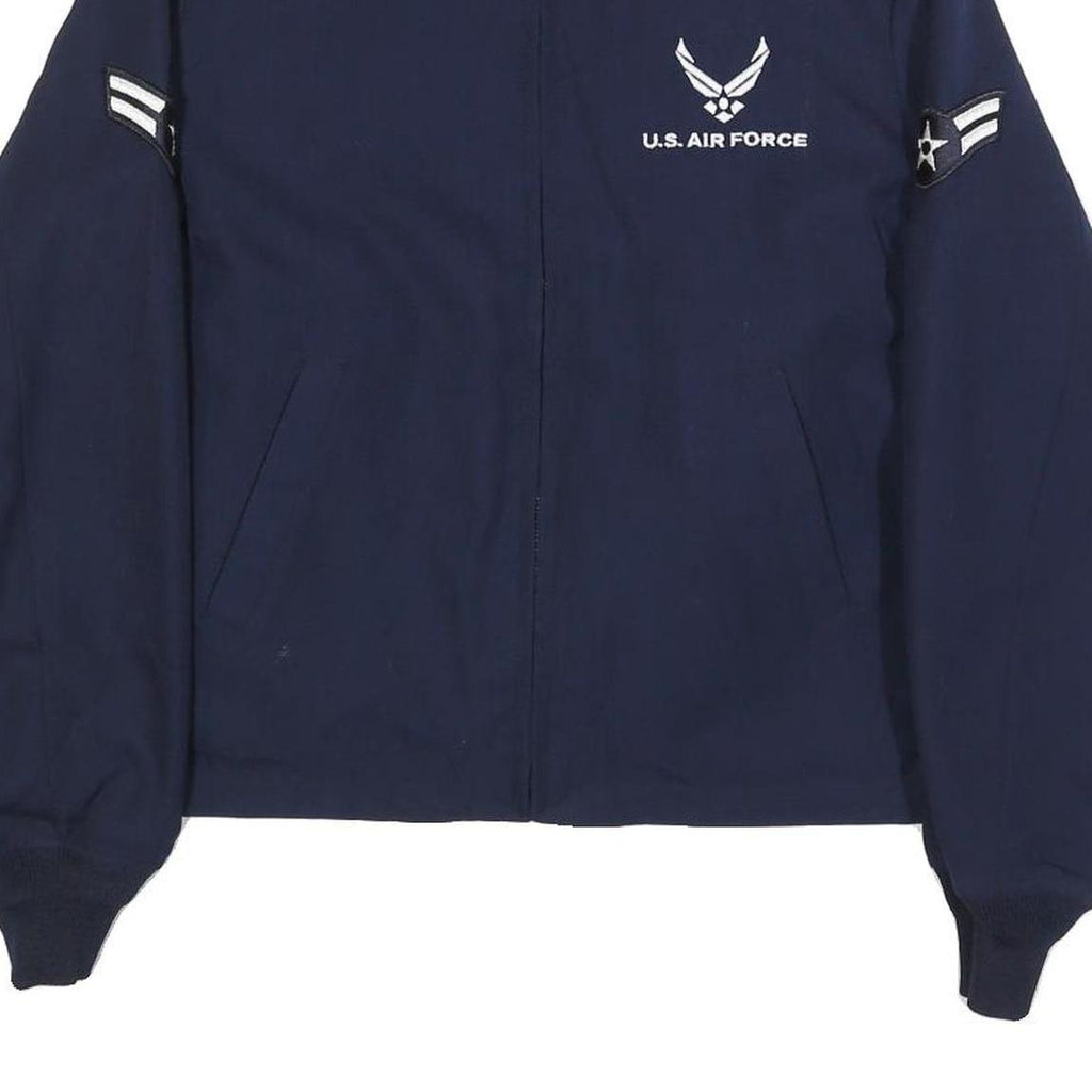 DEFENSE LOGISTICS AGENCY Womens Blue Wool Blend Zip Jacket L Air Force Style