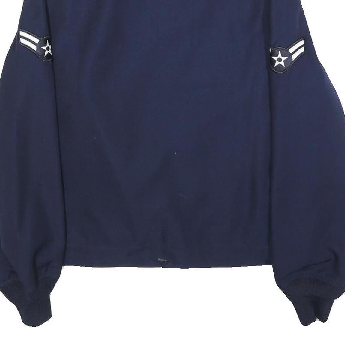 DEFENSE LOGISTICS AGENCY Womens Blue Wool Blend Zip Jacket L Air Force Style