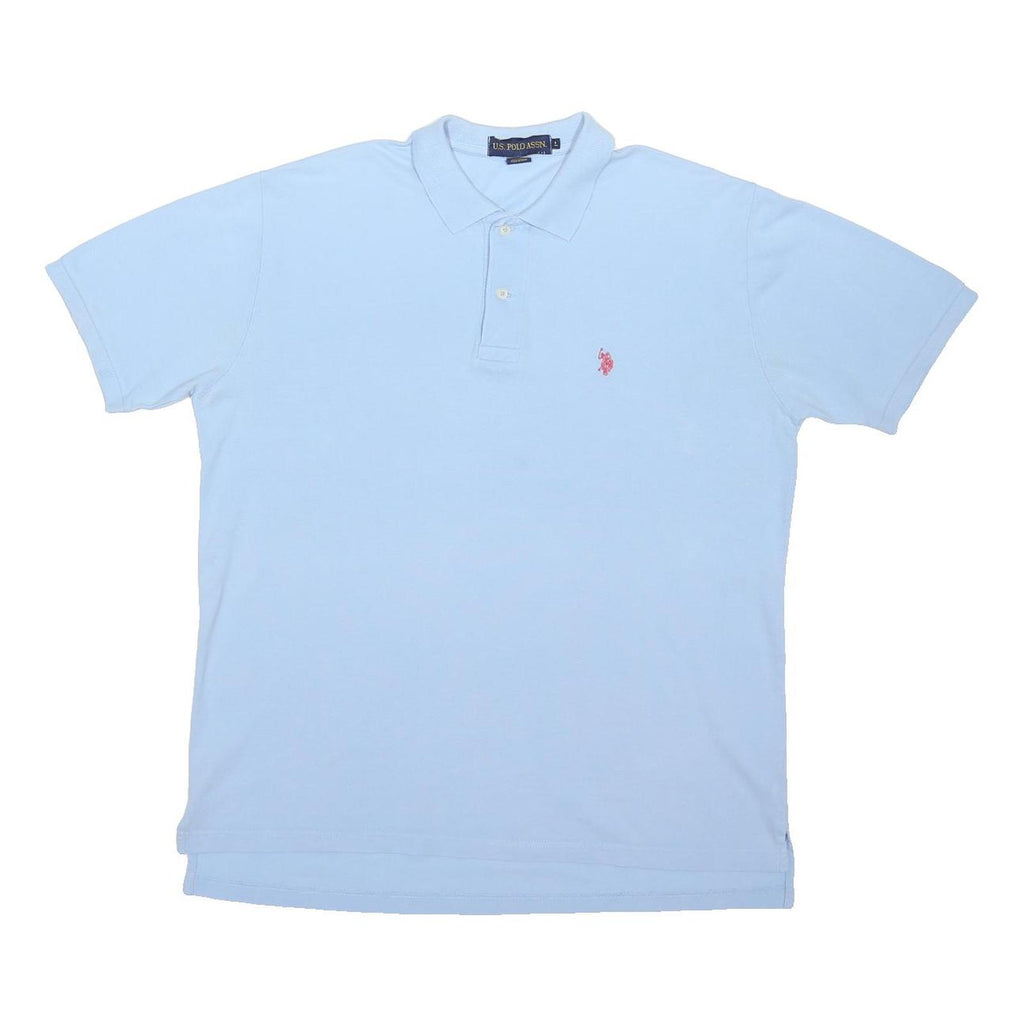 POLO RALPH LAUREN Mens Blue Short Sleeve Plain L Cotton Polo Shirt Classic