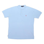 POLO RALPH LAUREN Mens Blue Short Sleeve Plain L Cotton Polo Shirt Classic