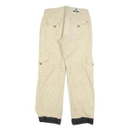 OCK Womens Beige Regular Fit Straight Cotton Blend Trousers W30 L30 Casual Zip