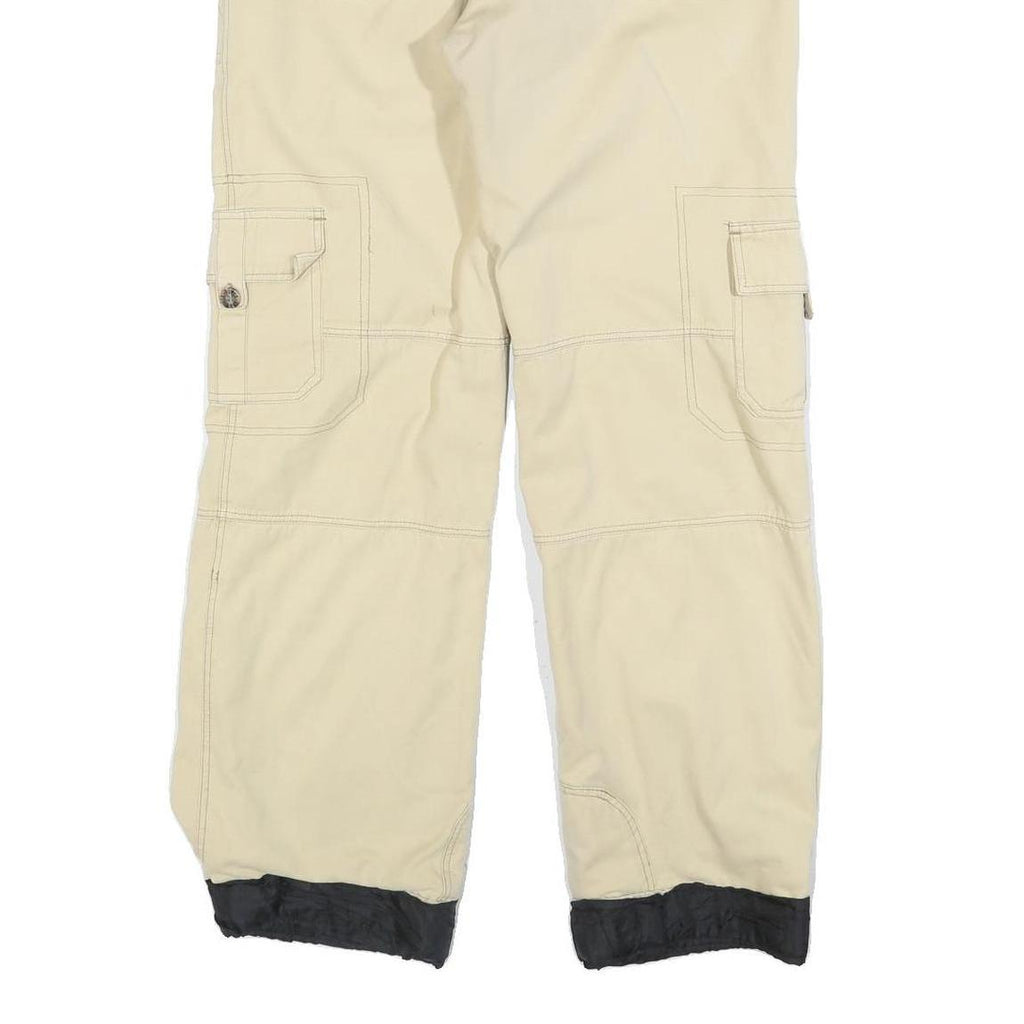 OCK Womens Beige Regular Fit Straight Cotton Blend Trousers W30 L30 Casual Zip