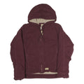 BERNIE Womens Maroon Cotton Hooded Jacket S Zip Casual Outerwear