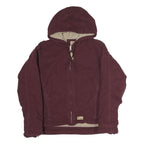 BERNIE Womens Maroon Cotton Hooded Jacket S Zip Casual Outerwear