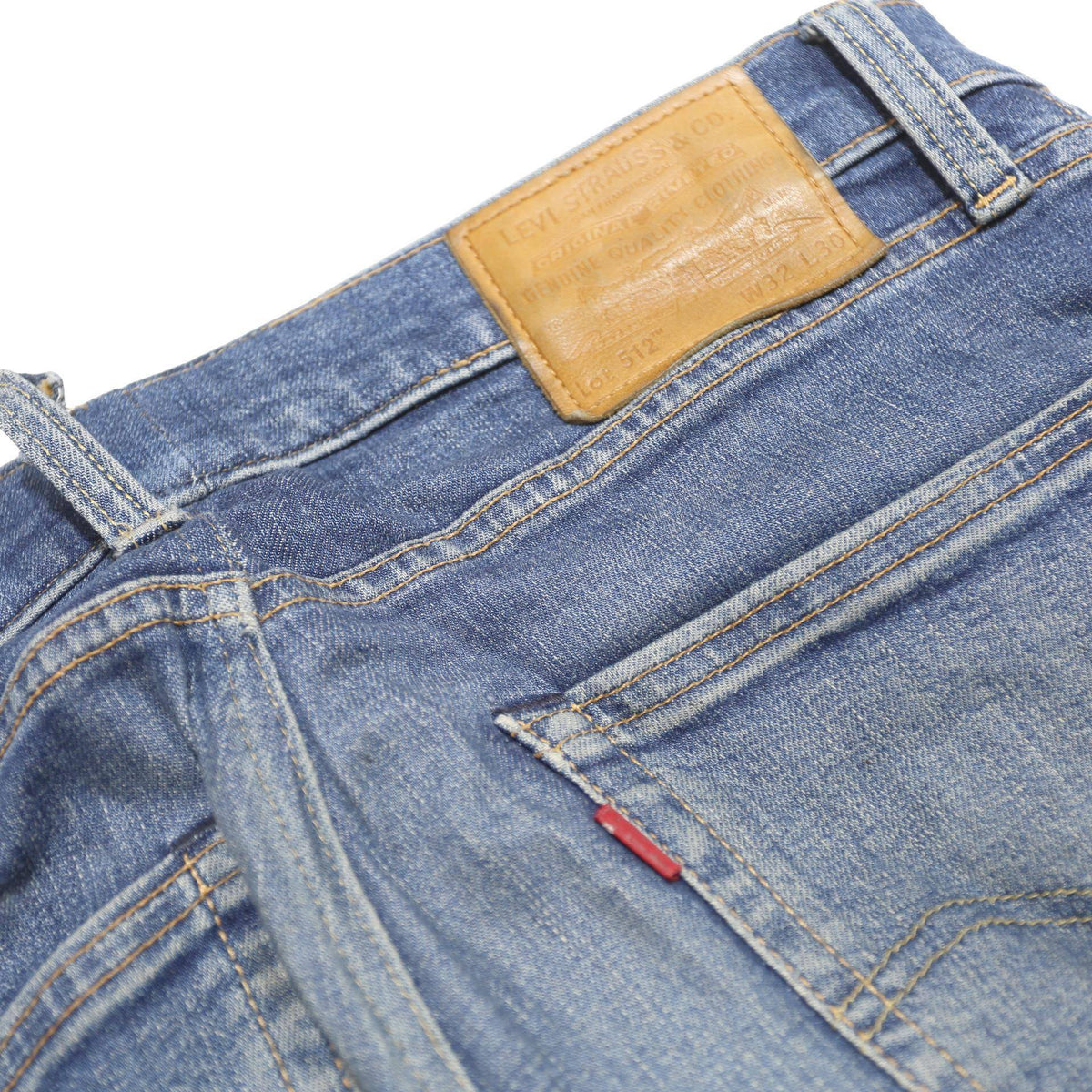 LEVI'S 512 Tapered Mens Jeans Blue Slim Cotton Blend Denim Medium W29 L30 Zip