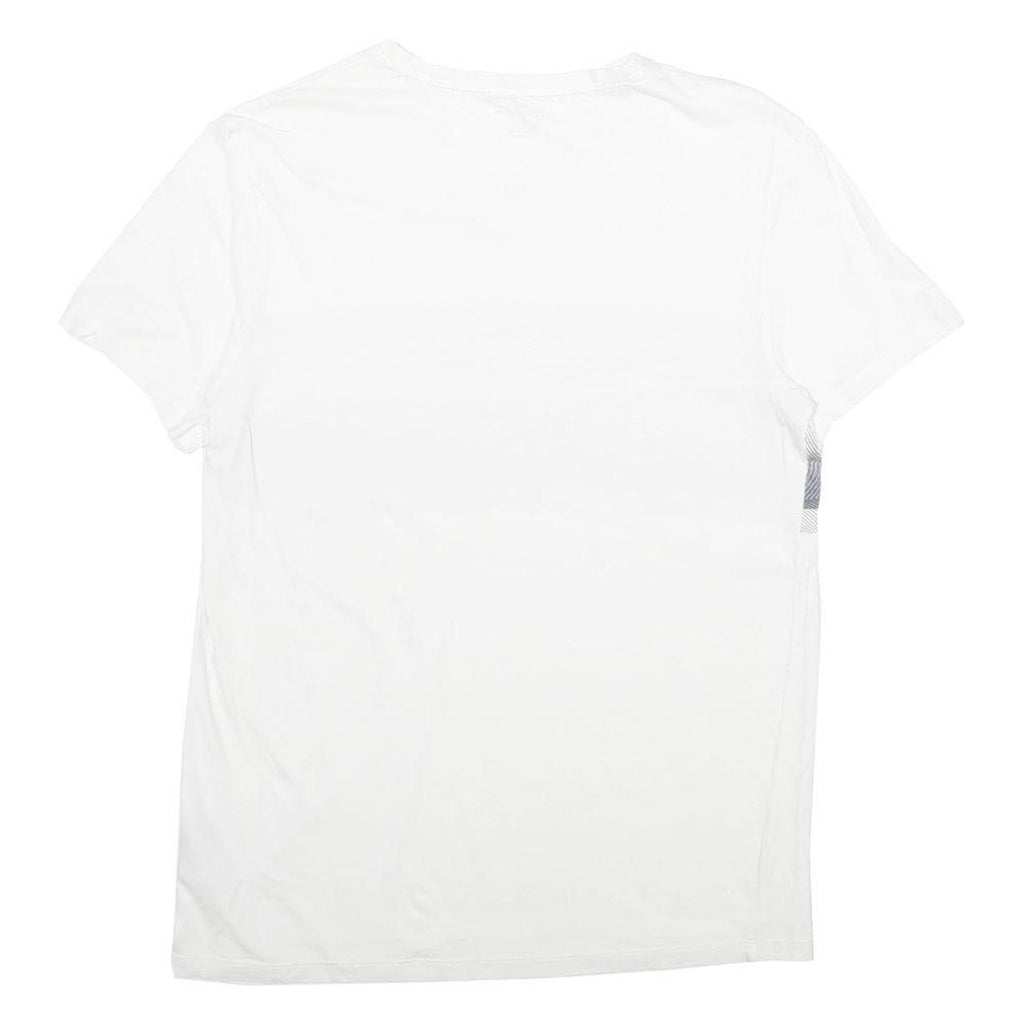 CALVIN KLEIN Mens White Grey Graphic T-Shirt S V-Neck Short Sleeve Classic Fit