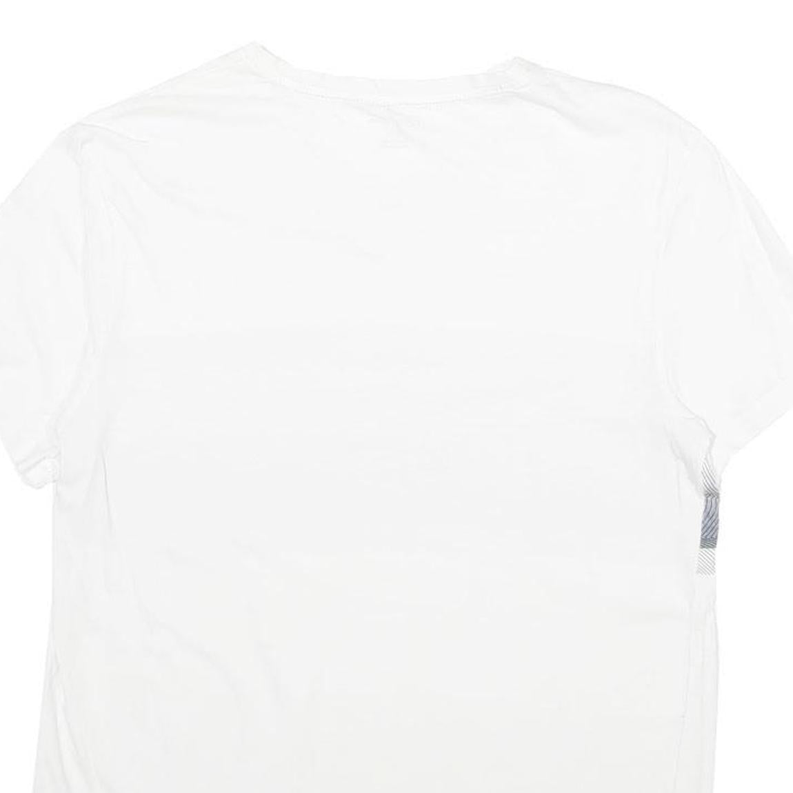 CALVIN KLEIN Mens White Grey Graphic T-Shirt S V-Neck Short Sleeve Classic Fit