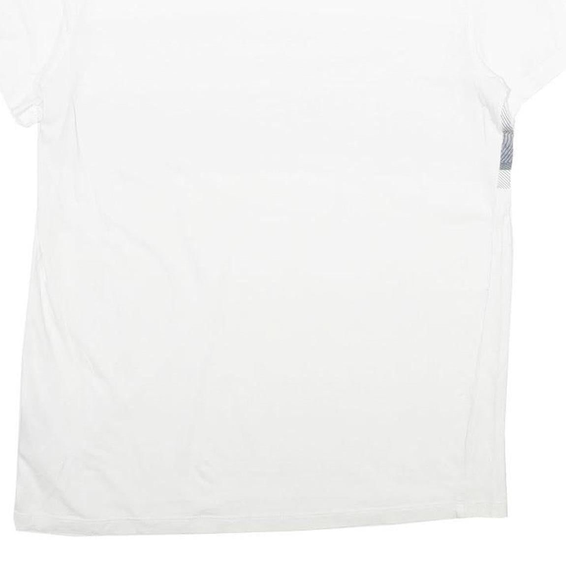 CALVIN KLEIN Mens White Grey Graphic T-Shirt S V-Neck Short Sleeve Classic Fit