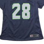 NIKE Womens Blue & Green Seahawks Graphic T-Shirt M Short Sleeve V-Neck NFL
