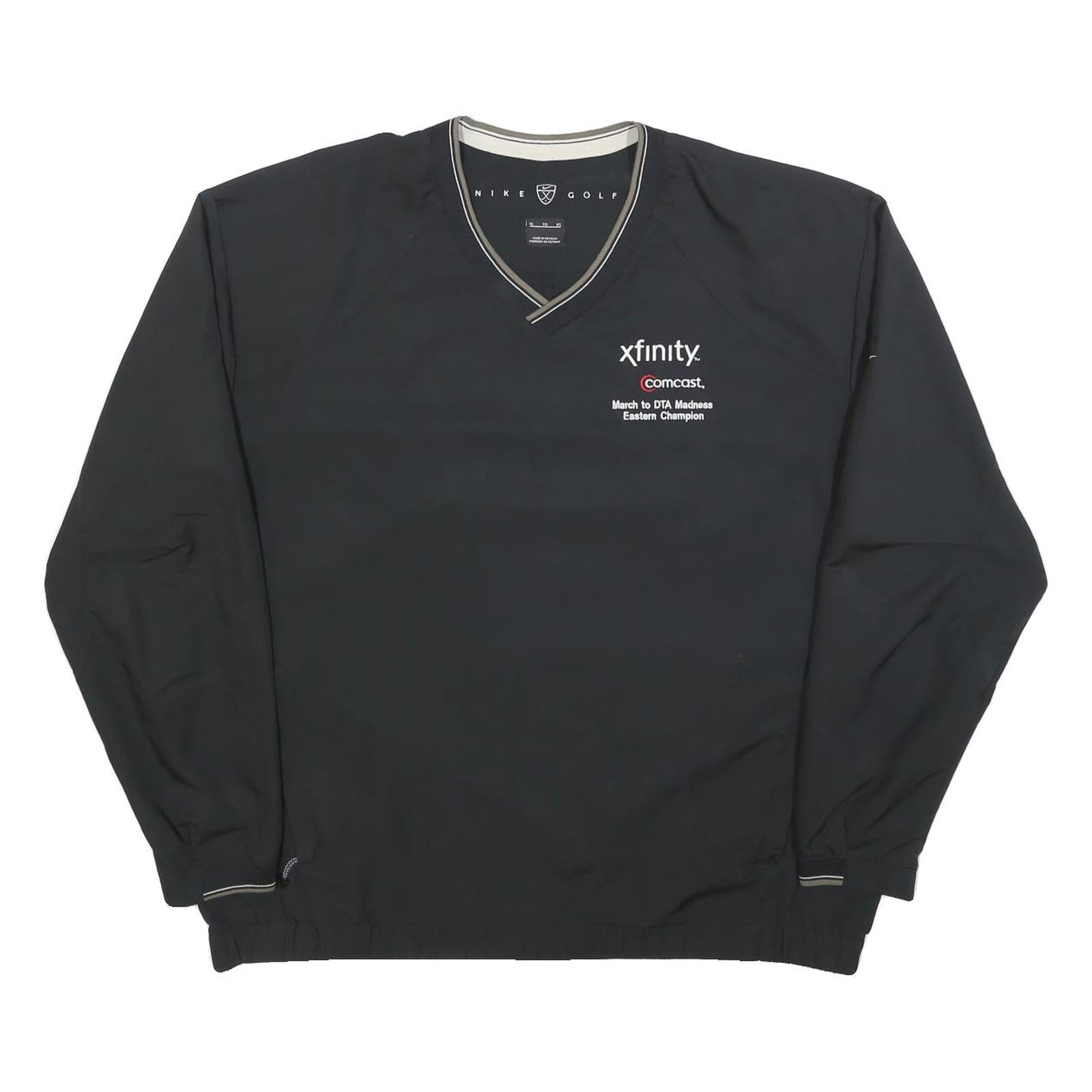 NIKE Mens Black Xfinity Comcast Golf V-Neck XL Sweatshirt Lightweight Pullover