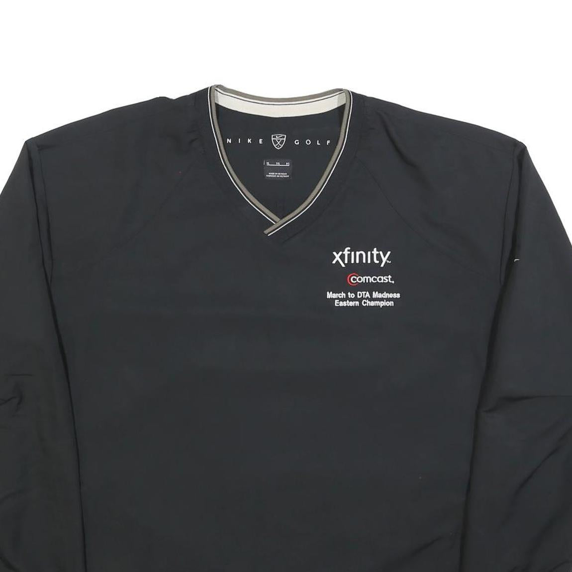NIKE Mens Black Xfinity Comcast Golf V-Neck XL Sweatshirt Lightweight Pullover