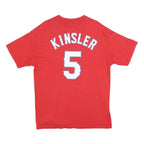 MAJESTIC Mens Red Texas Graphic T-Shirt L Short Sleeve Crew Neck Classic Cotton