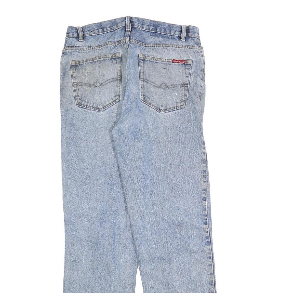 DICKIES Mens Regular Fit Blue Denim Jeans W34 L34 Classic Cotton Blend Zip