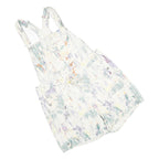 LEVI'S Womens White Pastel Print Cotton Blend Short Dungarees L W36 L5 Casual