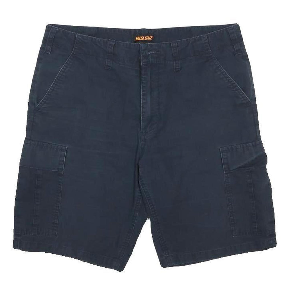 SANTA CRUZ Mens Navy Cargo Shorts M W32 Cotton Blend Casual Pocketed