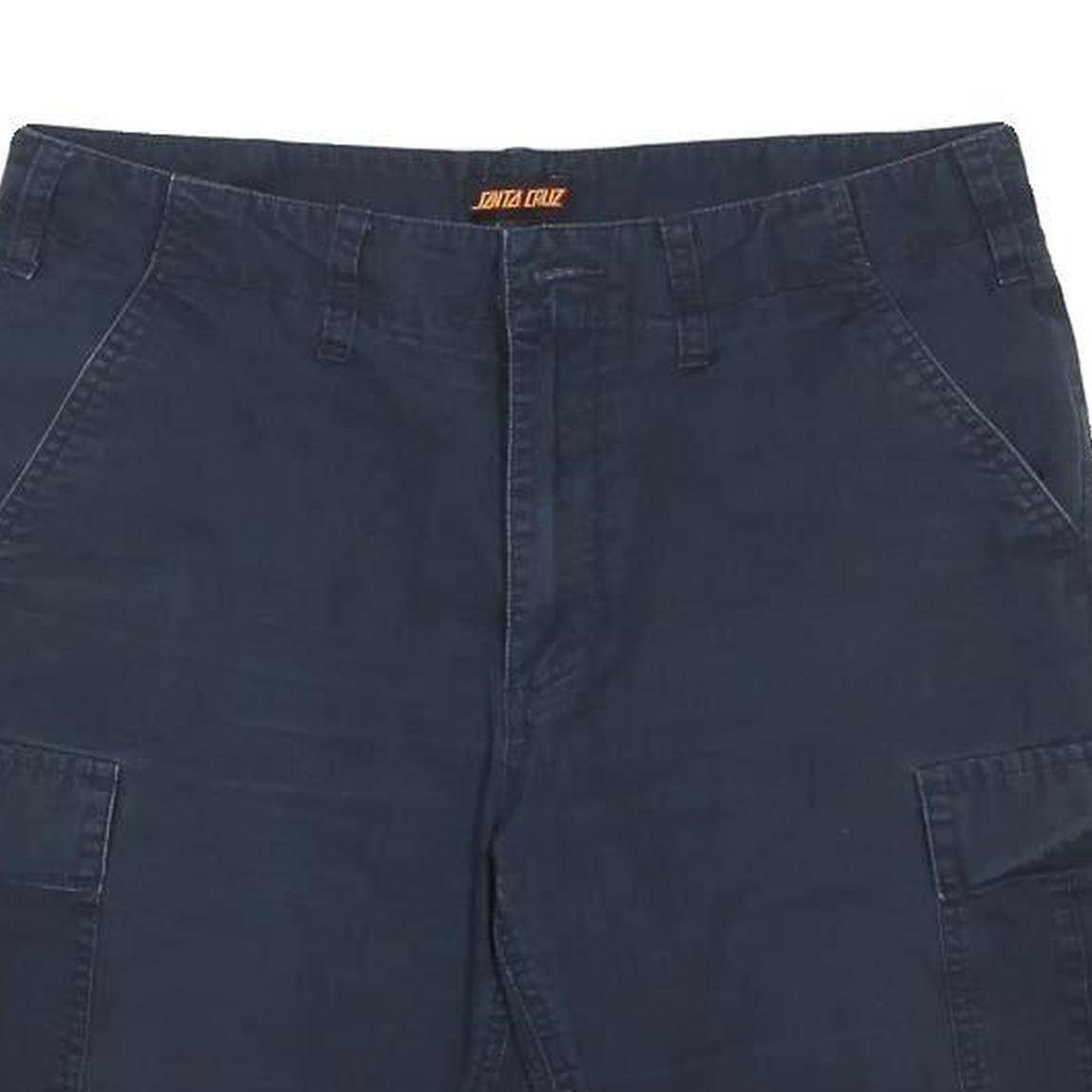 SANTA CRUZ Mens Navy Cargo Shorts M W32 Cotton Blend Casual Pocketed