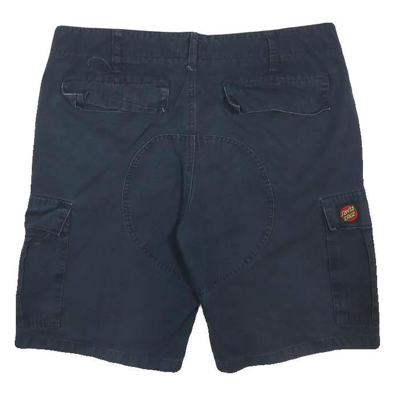 SANTA CRUZ Mens Navy Cargo Shorts M W32 Cotton Blend Casual Pocketed