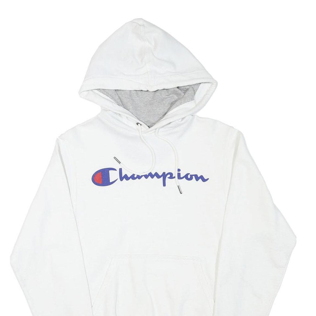 CHAMPION Mens White Hoodie XS Cotton Blend Pullover Drawstring Hood Casual