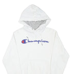 CHAMPION Mens White Hoodie XS Cotton Blend Pullover Drawstring Hood Casual