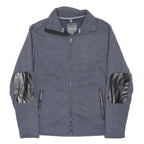 Regatta Mens Blue Slim Fit Cotton Blend Zip Jacket With Faux Leather Elbow