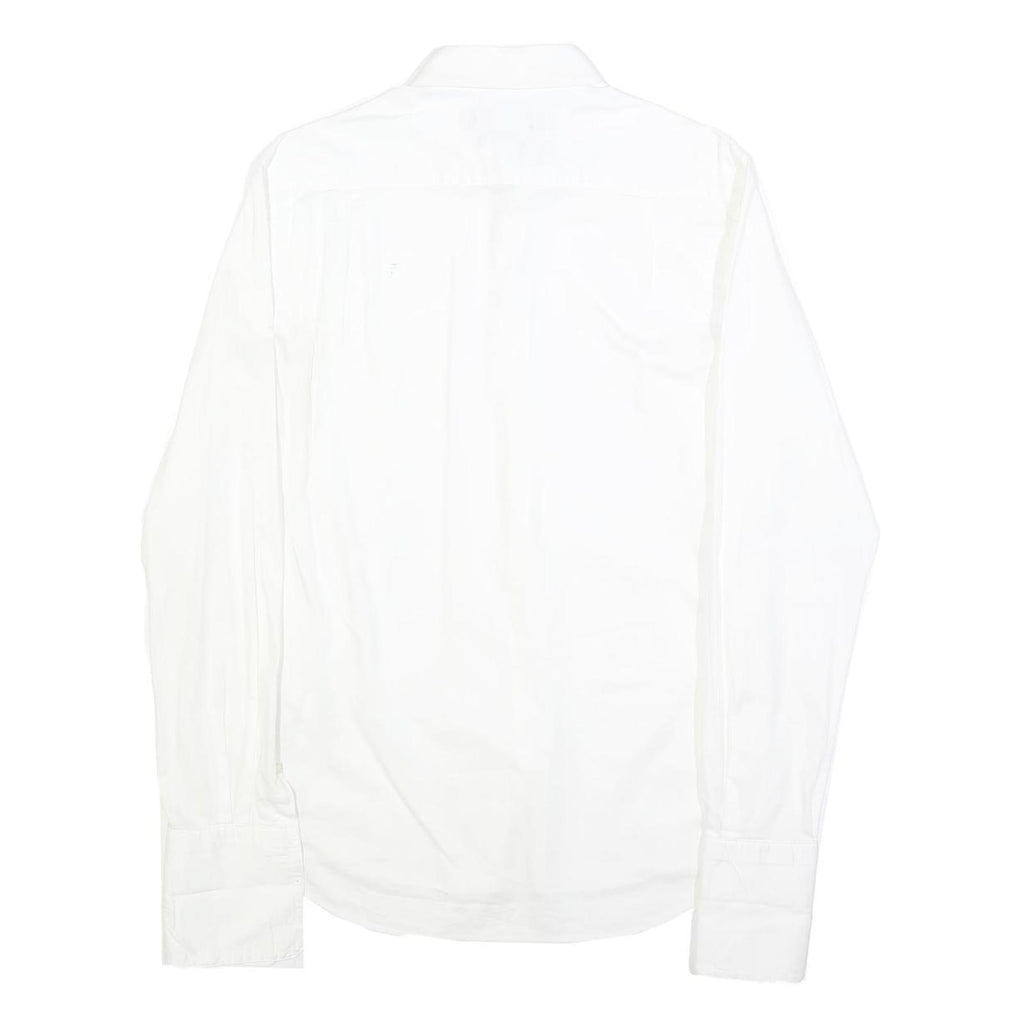 DKNY Mens White Slim Fit Shirt M Classic Cotton Button Long Sleeve