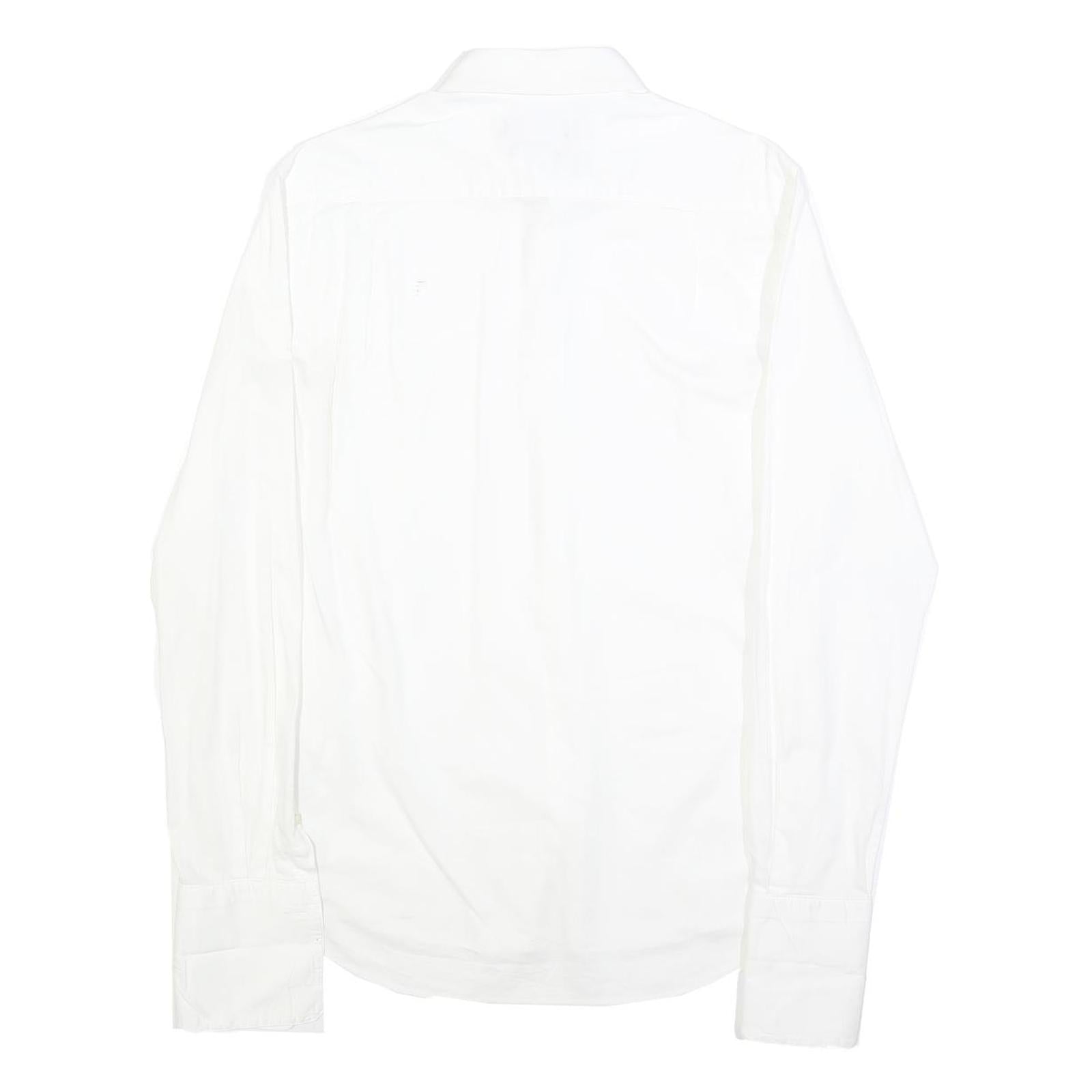 DKNY Mens White Slim Fit Shirt M Classic Cotton Button Long Sleeve