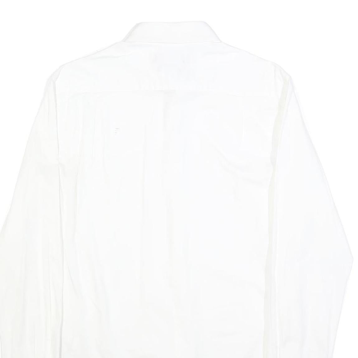 DKNY Mens White Slim Fit Shirt M Classic Cotton Button Long Sleeve