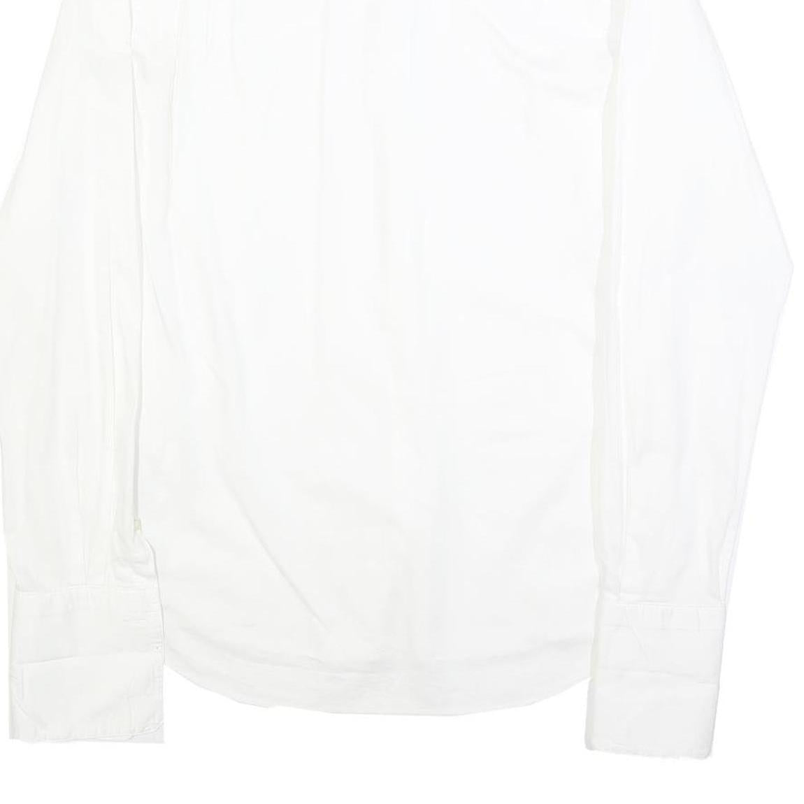 DKNY Mens White Slim Fit Shirt M Classic Cotton Button Long Sleeve