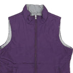 MADE FOR LIFE Womens Purple Jacket L Polyester Plain Zip Sleeveless Lightweight