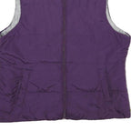 MADE FOR LIFE Womens Purple Jacket L Polyester Plain Zip Sleeveless Lightweight
