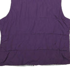 MADE FOR LIFE Womens Purple Jacket L Polyester Plain Zip Sleeveless Lightweight