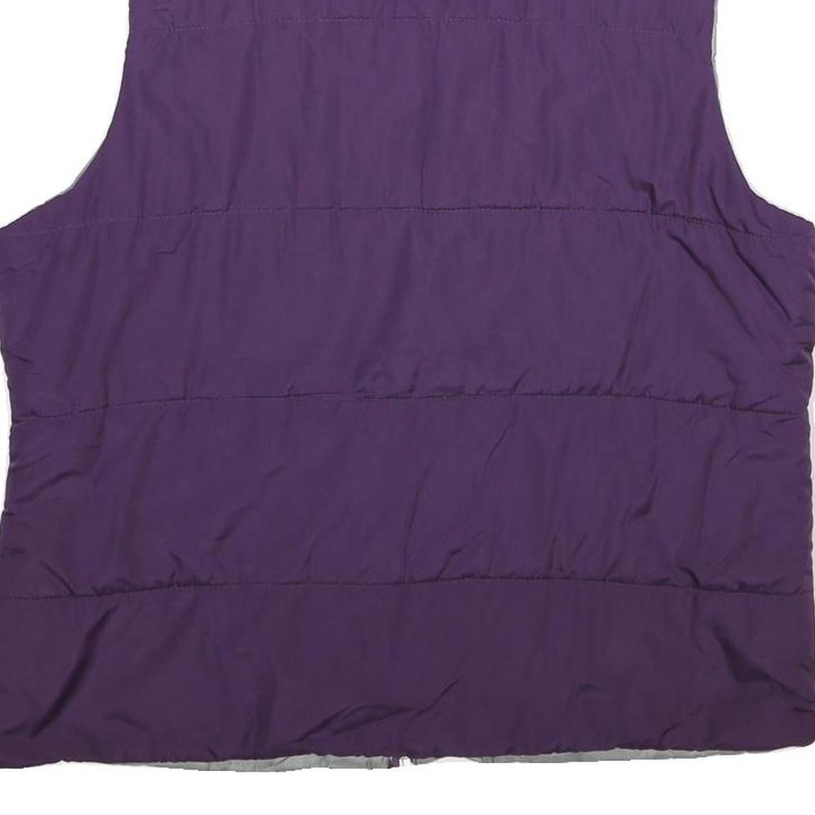 MADE FOR LIFE Womens Purple Jacket L Polyester Plain Zip Sleeveless Lightweight