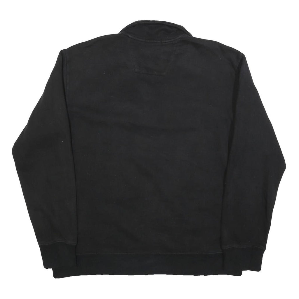 NAUTICA Mens Black Quarter Zip Sweatshirt XL Cotton Blend Casual Pullover