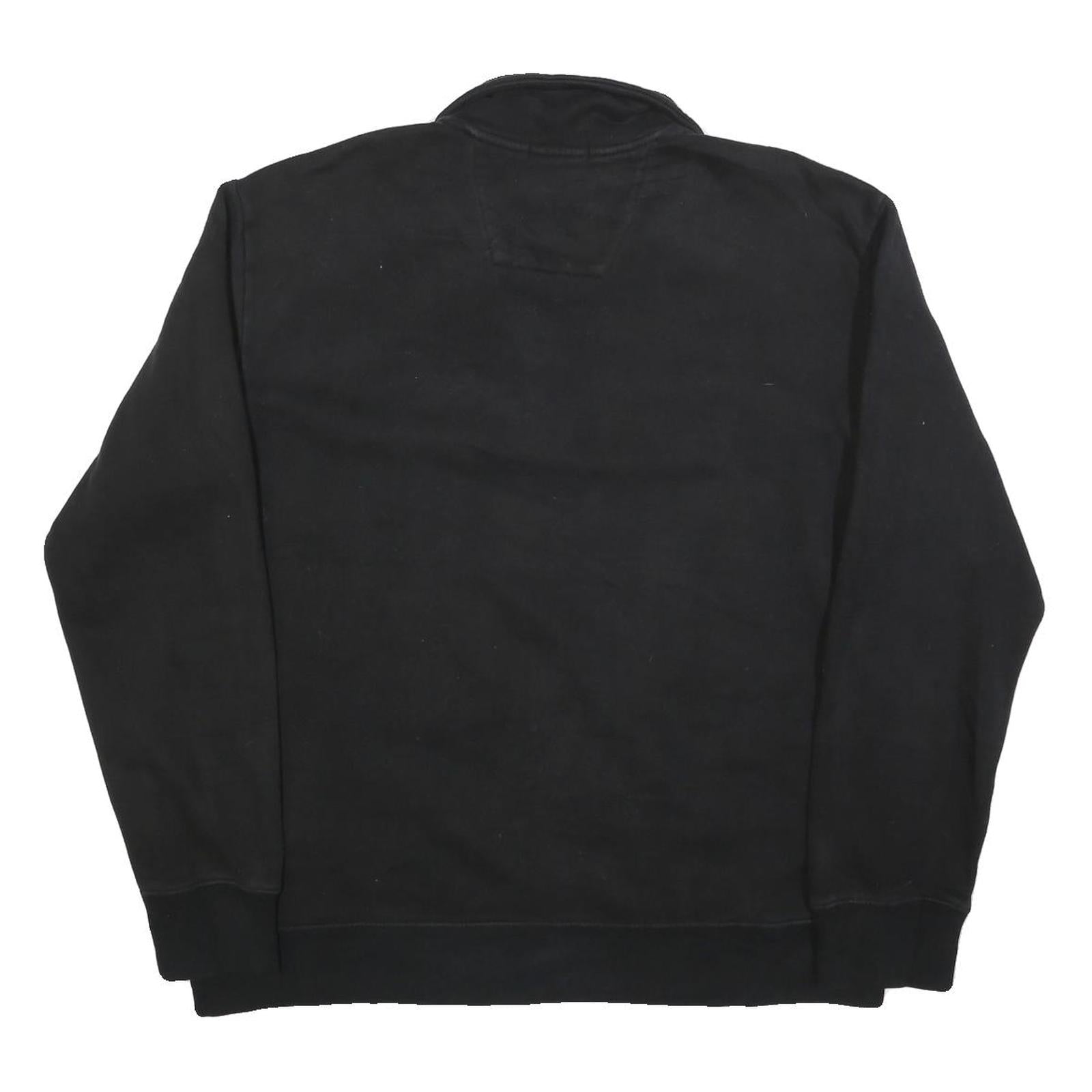NAUTICA Mens Black Quarter Zip Sweatshirt XL Cotton Blend Casual Pullover