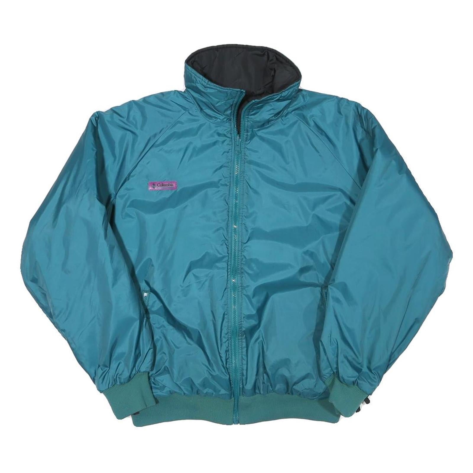 COLUMBIA Womens Blue Jacket S Polyester Blend Plain Zip Outdoor Casual