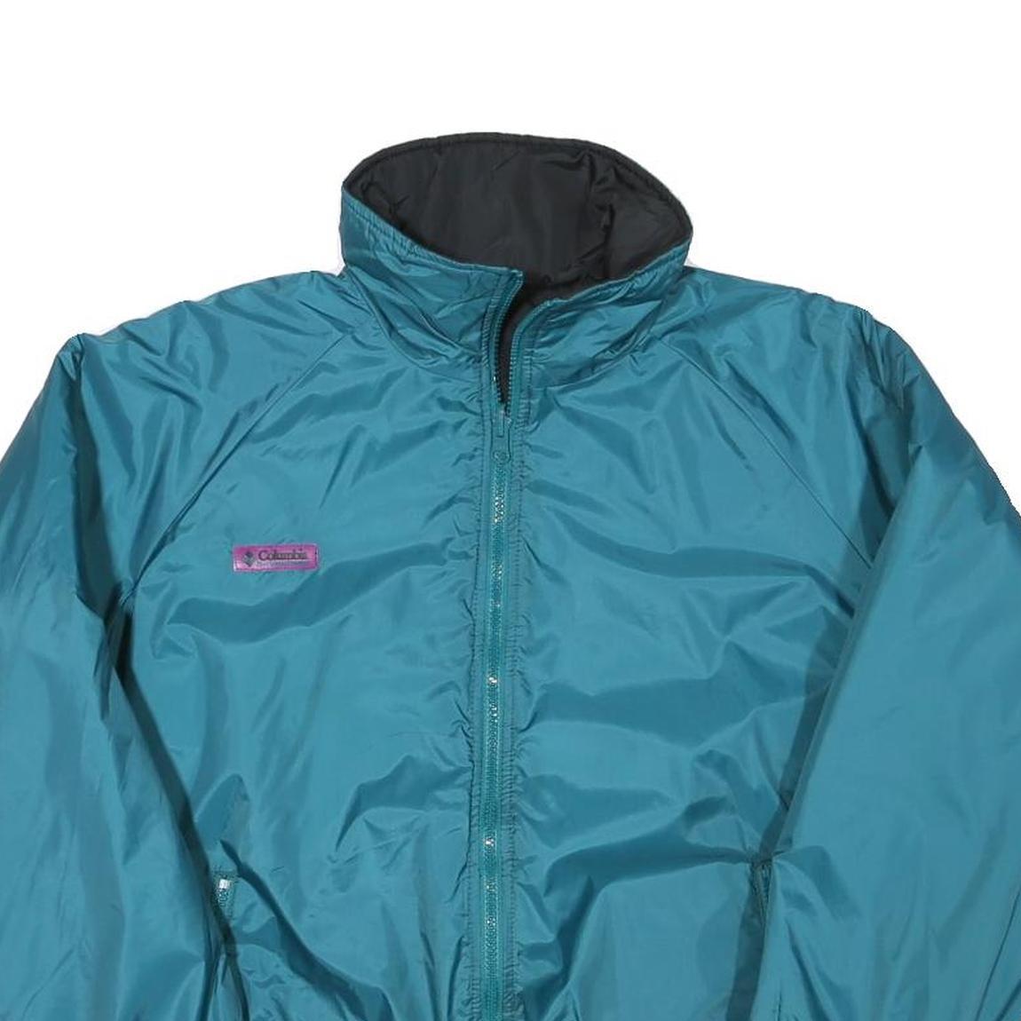 COLUMBIA Womens Blue Jacket S Polyester Blend Plain Zip Outdoor Casual