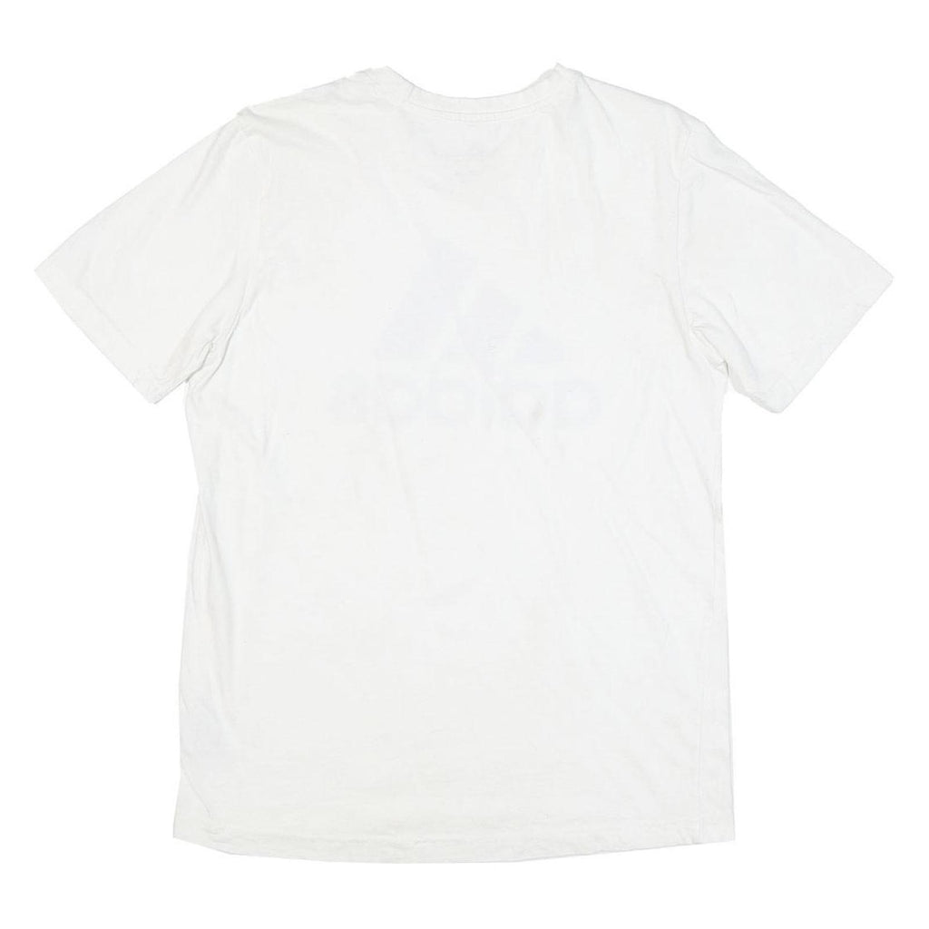ADIDAS Mens White & Navy Blue Classic T-Shirt S Short Sleeve Crew Neck Logo