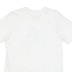 ADIDAS Mens White & Navy Blue Classic T-Shirt S Short Sleeve Crew Neck Logo