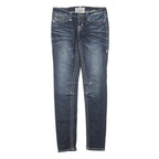 Womens Regular Fit Blue Denim Jeans W30 L32 Cotton Blend Zip Straight Casual