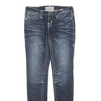 Womens Regular Fit Blue Denim Jeans W30 L32 Cotton Blend Zip Straight Casual