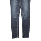 Womens Regular Fit Blue Denim Jeans W30 L32 Cotton Blend Zip Straight Casual