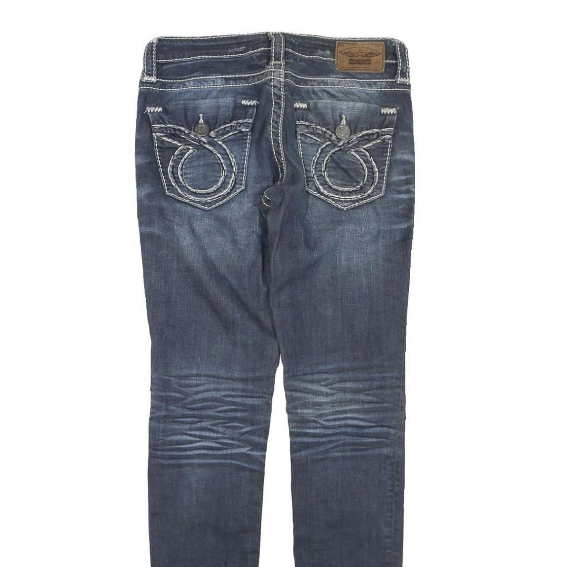 Womens Regular Fit Blue Denim Jeans W30 L32 Cotton Blend Zip Straight Casual