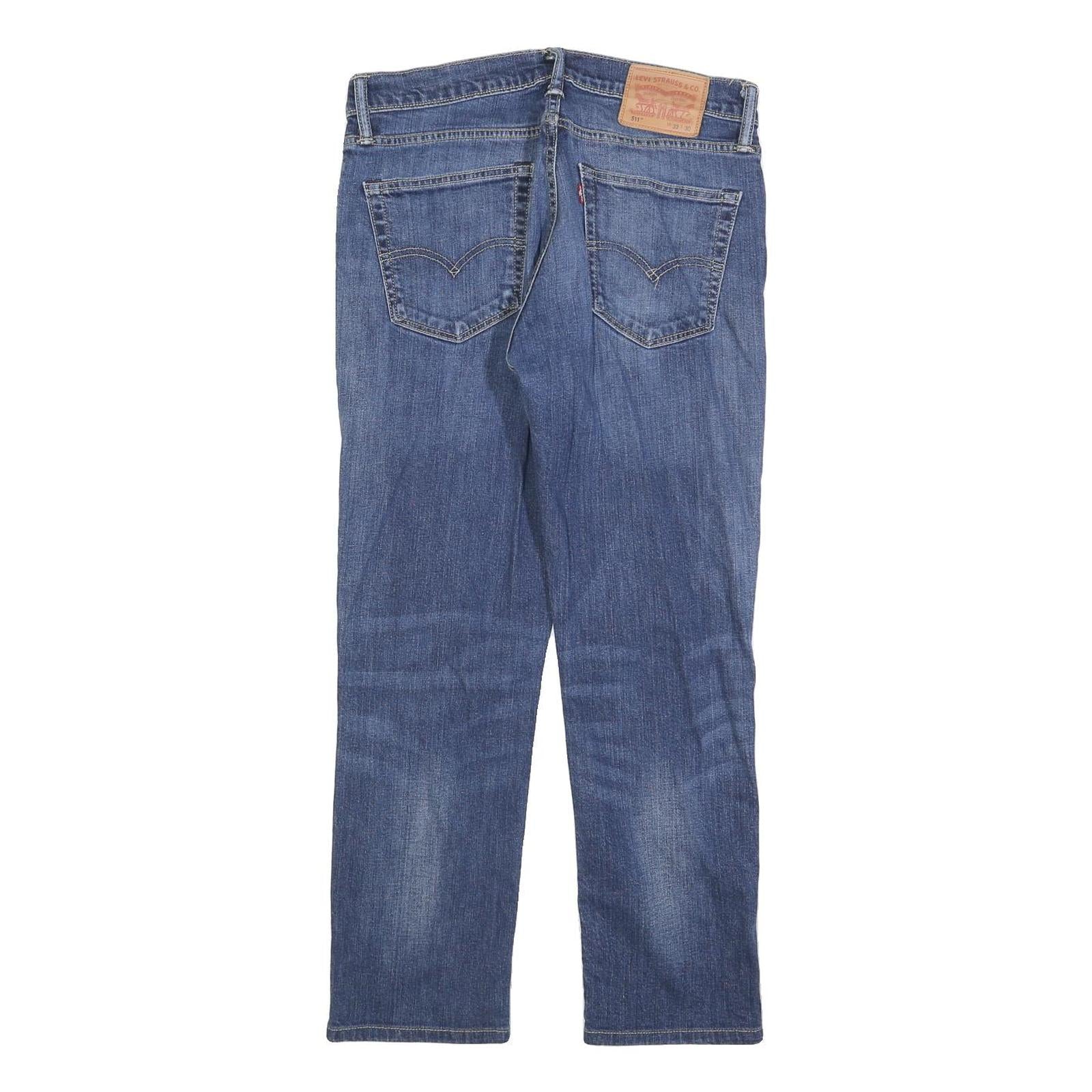 LEVI'S 511 Slim Mens Jeans Blue Slim Skinny Denim Medium W33 L27 Zip Button