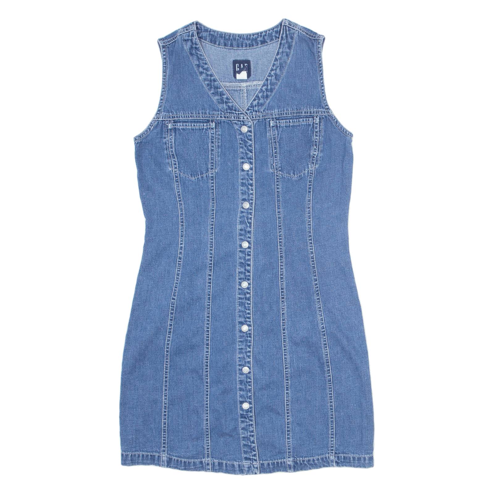 GAP Womens Pencil Dress Blue Denim Sleeveless Knee Length S