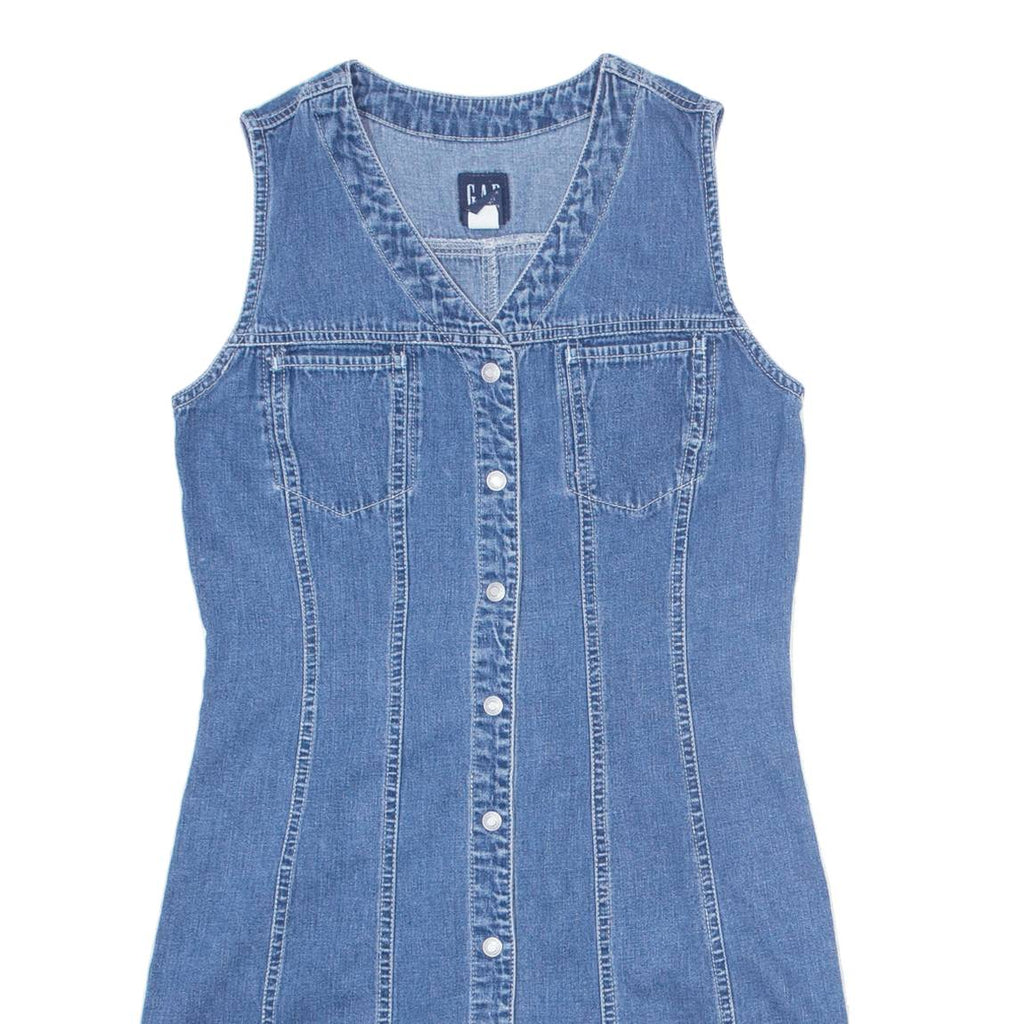 GAP Womens Pencil Dress Blue Denim Sleeveless Knee Length S